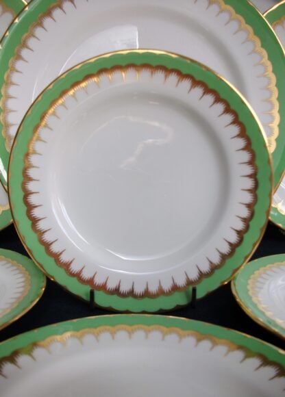 COALPORT SPEARPOINT GREEN- BREAD & BUTTER PLATES (SMOOTH)