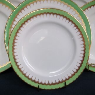 COALPORT SPEARPOINT GREEN- SALAD PLATES (SMOOTH)
