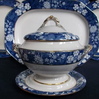 SPODE CRACKED ICE & PRUNUS- SAUCE TUREEN & UNDER PLATE