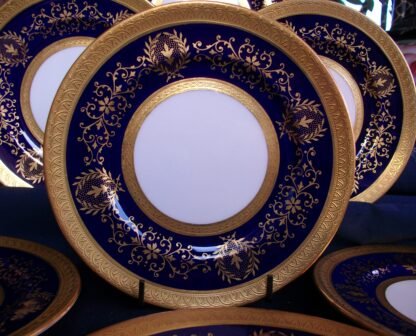 COALPORT LADY ANNE COBALT- BREAD & BUTTER PLATES