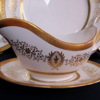COALPORT LADY ANNE WHITE- GRAVY BOAT & UNDER PLATE