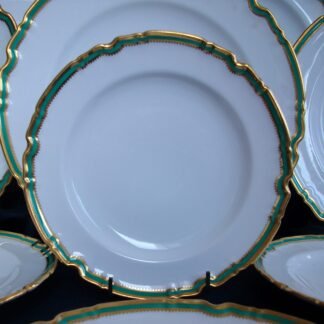 SPODE Y939 GREEN/GOLD TRIM- BREAD & BUTTER PLATES