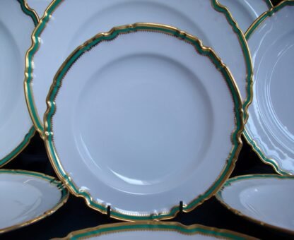SPODE Y939 GREEN/GOLD TRIM- BREAD & BUTTER PLATES