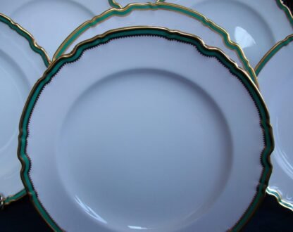 SPODE Y939 GREEN/GOLD TRIM- LUNCH PLATES