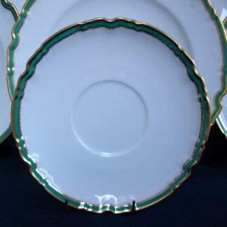 SPODE Y939 GREEN/GOLD TRIM- SAUCER -FOR SOUP BOWL
