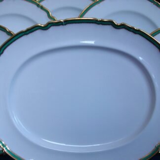 SPODE Y939 GREEN/GOLD TRIM- MEDIUM PLATTER