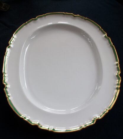 SPODE Y939 GREEN/GOLD TRIM- LARGE PLATTER