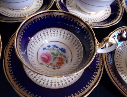 AYNSLEY HATFIELD COBALT- CUP & SAUCER