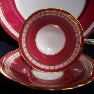 AYNSLEY #7228 RED PLAID- CUP & SAUCER