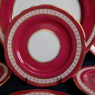 AYNSLEY #7228 RED PLAID- BREAD & BUTTER PLATE