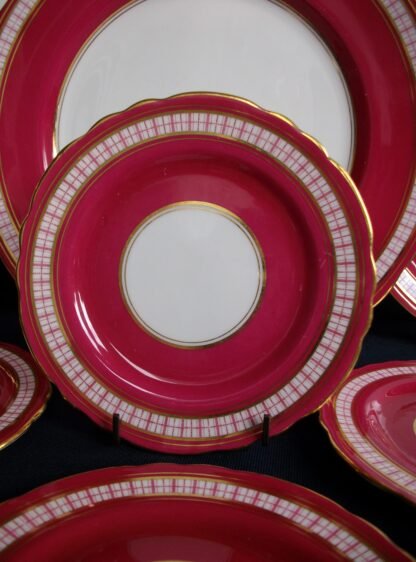 AYNSLEY #7228 RED PLAID- BREAD & BUTTER PLATE
