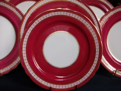 AYNSLEY #7228 RED PLAID- SALAD PLATE