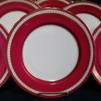 AYNSLEY #7228 RED PLAID- DINNER PLATE