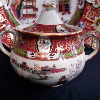 MASON'S CANTON #447- COVERED SUGAR BOWL