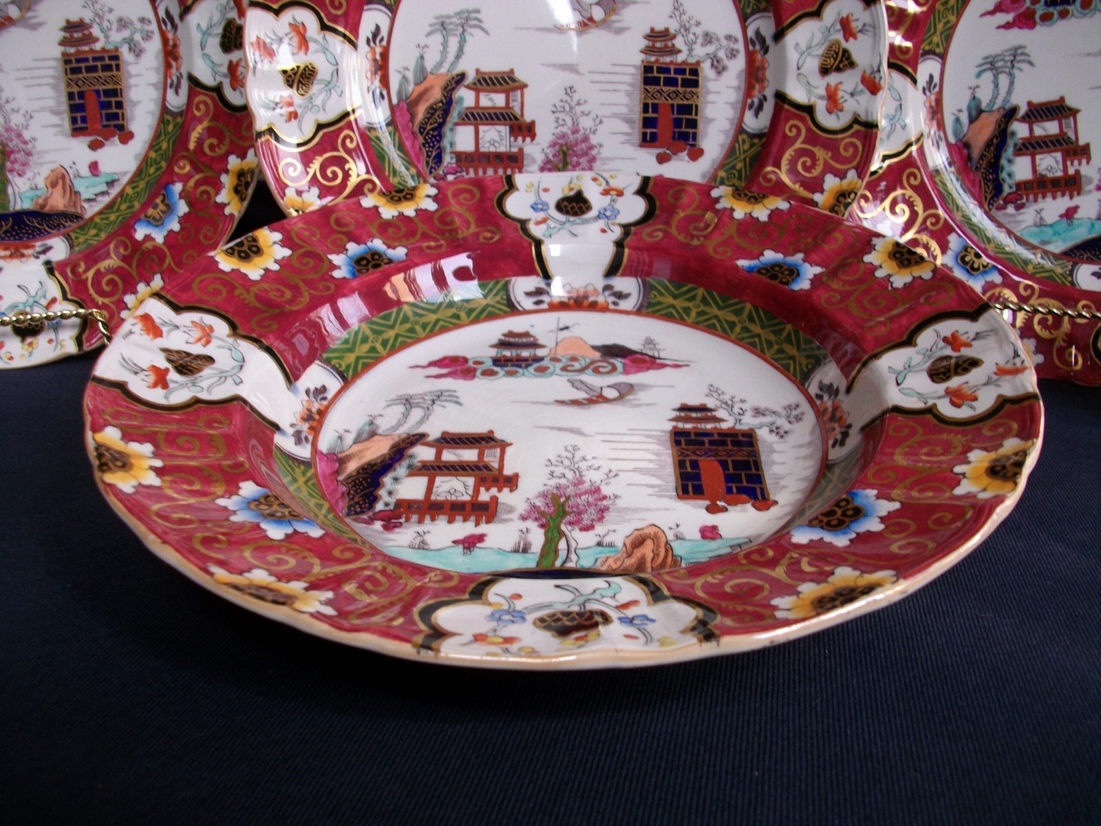 MASON'S CANTON #447- LARGE SOUP PLATES