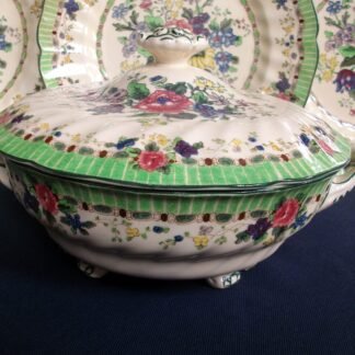 ROYAL DOULTON THE VERNON (GREEN)- COVERED SERVING BOWL