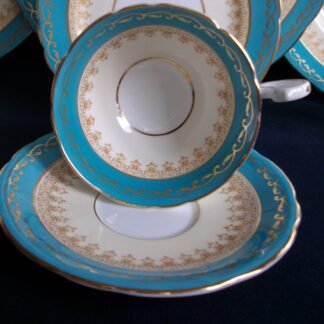 AYNSLEY #7611 AQUA CUP & SAUCER