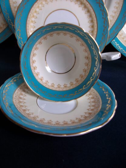 AYNSLEY #7611 AQUA CUP & SAUCER