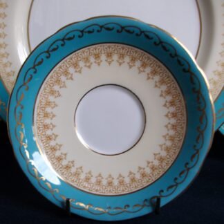 AYNSLEY #7611 AQUA SAUCER for TEA CUP