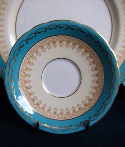 AYNSLEY #7611 AQUA SAUCER for TEA CUP
