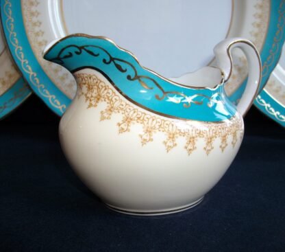 AYNSLEY #7611 AQUA CREAMER 10 oz