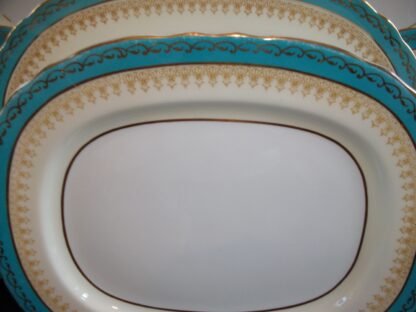AYNSLEY #7611 AQUA SERVING PLATTER 13 1/4"