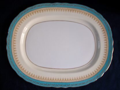 AYNSLEY #7611 AQUA SERVING PLATTER 15 3/8"