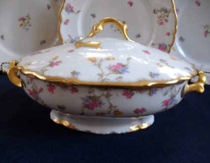 BAWO & DOTTER SCATTERED FLOWERS- OVAL COVERED SERVING TUREEN