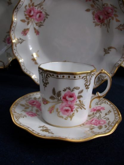 ROYAL CROWN DERBY ROYAL PIXTON ROSES- DEMI CUP & SAUCER