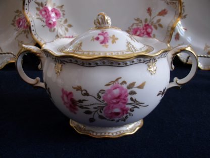 ROYAL CROWN DERBY ROYAL PIXTON ROSES- COVERED SUGAR BOWL
