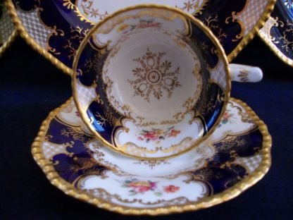 COALPORT PANEL COBALT- TEA CUP & SAUCER