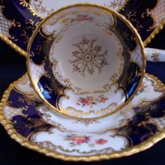 COALPORT PANEL COBALT- TEA CUP & SAUCER