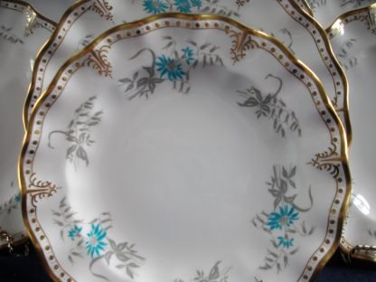 ROYAL CROWN DERBY- ROYAL A1186 AQUA FLORAL (c.1958/60) SALAD PLATE  8 1/8"- EXCELLENT!