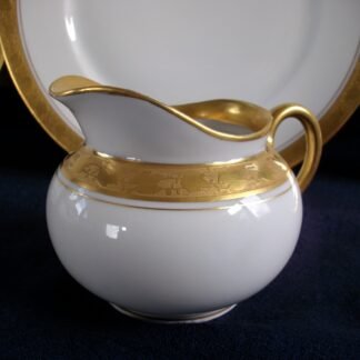 HUTSCHENREUTHER SELB BAVARIA- FAVORIT- ENCRUSTED GOLD BAND (c.1925-39) CREAMER 8oz- EXCELLENT!