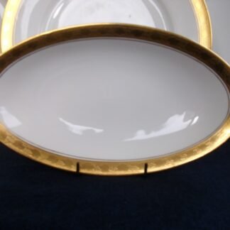 HUTSCHENREUTHER SELB BAVARIA- FAVORIT- ENCRUSTED GOLD BAND (c.1925-39) OVAL RELISH DISH- EXCELLENT!