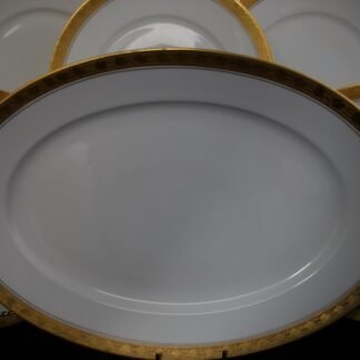 HUTSCHENREUTHER SELB BAVARIA- FAVORIT- ENCRUSTED GOLD BAND (c.1925-39) LARGE SERVING PLATTER- EXCELLENT!