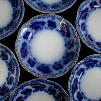 JOHNSON BROTHERS NORMANDY- FLOW BLUE (c.1913+) FRUIT/DESSERT BOWL- EXCELLENT!!