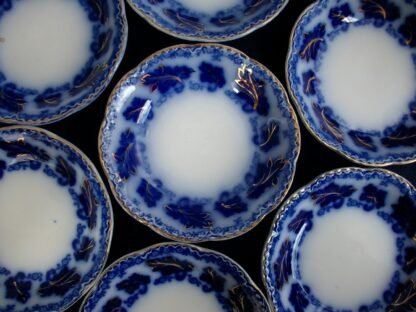 JOHNSON BROTHERS NORMANDY- FLOW BLUE (c.1913+) FRUIT/DESSERT BOWL- EXCELLENT!!