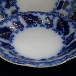 JOHNSON BROTHERS NORMANDY- FLOW BLUE (c.1913+) COUPE SOUP BOWL  7 5/8"- EXCELLENT!!  NO CRAZING!!
