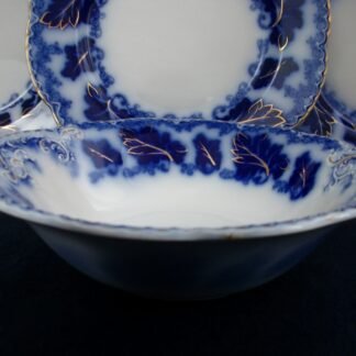 JOHNSON BROTHERS NORMANDY- FLOW BLUE (c.1913+) ROUND OPEN SERVING BOWL 8 5/8"- EXCELLENT!! NO CRAZING!!