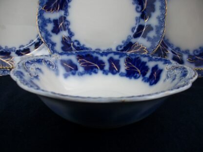 JOHNSON BROTHERS NORMANDY- FLOW BLUE (c.1913+) ROUND OPEN SERVING BOWL 8 5/8"- EXCELLENT!! NO CRAZING!!