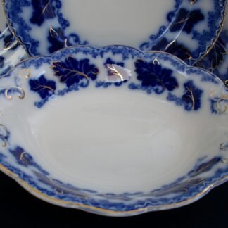 JOHNSON BROTHERS NORMANDY- FLOW BLUE (c.1913+) OVAL OPEN SERVING BOWL 9"- EXCELLENT!! NO CRAZING!!