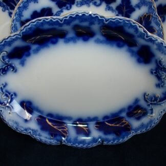 JOHNSON BROTHERS NORMANDY- FLOW BLUE (c.1913+) OVAL SERVING PLATTER 10 5/8"- EXCELLENT!! NO CRAZING!!
