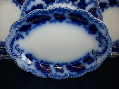 JOHNSON BROTHERS NORMANDY- FLOW BLUE (c.1913+) OVAL SERVING PLATTER 10 5/8"- EXCELLENT!! NO CRAZING!!