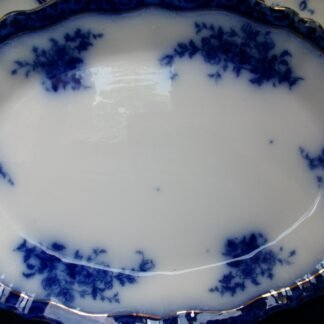 HENRY ALCOCK  TOURAINE- FLOW BLUE (c.1898-1910) OVAL  SERVING PLATTER 17"-  EXCELLENT! RARE! NO CRAZING!