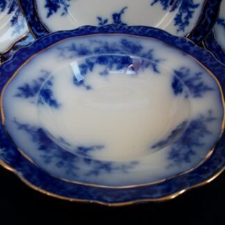 HENRY ALCOCK  TOURAINE- FLOW BLUE (c.1898-1910) RIM SOUP BOWL - EXCELLENT! RARE! NO CRAZING! #1