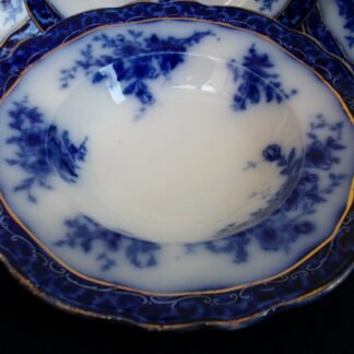 HENRY ALCOCK  TOURAINE- FLOW BLUE (c.1898-1910) RIM SOUP BOWL - EXCELLENT! RARE! NO CRAZING! #2