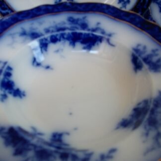 HENRY ALCOCK  TOURAINE- FLOW BLUE (c.1898-1910) RIM SOUP BOWL - EXCELLENT! RARE! NO CRAZING! #3