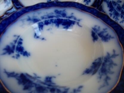 HENRY ALCOCK TOURAINE- FLOW BLUE (c.1898-1910) RIM SOUP BOWL - EXCELLENT! RARE! NO CRAZING! #3