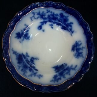 HENRY ALCOCK  TOURAINE- FLOW BLUE (c.1898-1910) RIM SOUP BOWL - EXCELLENT! RARE! SLIGHT CRAZING  #4
